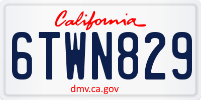 CA license plate 6TWN829