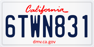 CA license plate 6TWN831