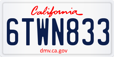 CA license plate 6TWN833