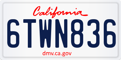 CA license plate 6TWN836