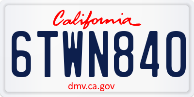 CA license plate 6TWN840