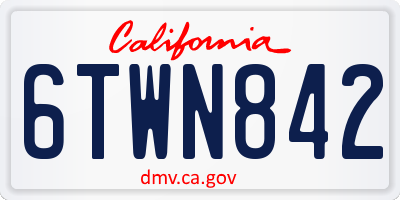 CA license plate 6TWN842