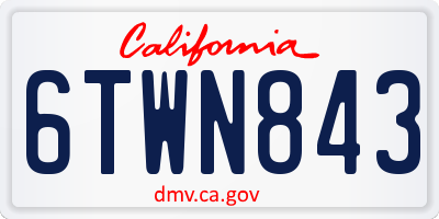 CA license plate 6TWN843