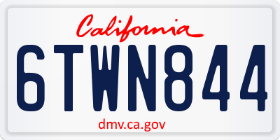 CA license plate 6TWN844