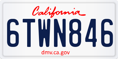 CA license plate 6TWN846