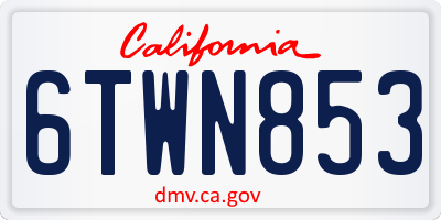 CA license plate 6TWN853