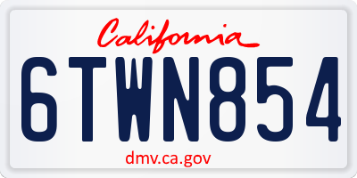 CA license plate 6TWN854