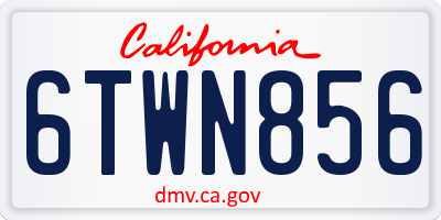 CA license plate 6TWN856