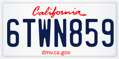 CA license plate 6TWN859