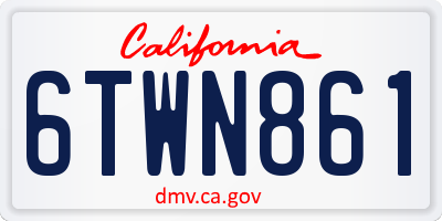 CA license plate 6TWN861