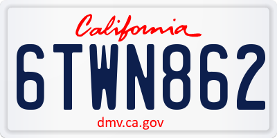 CA license plate 6TWN862