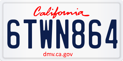 CA license plate 6TWN864
