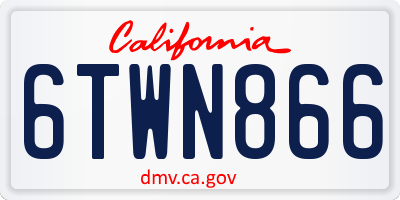 CA license plate 6TWN866