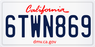 CA license plate 6TWN869