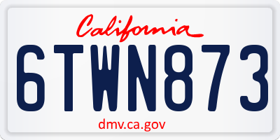 CA license plate 6TWN873