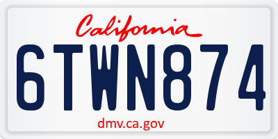 CA license plate 6TWN874