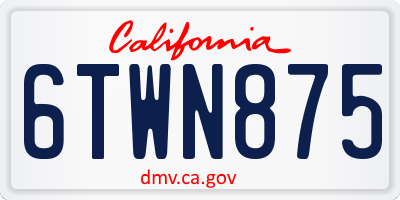 CA license plate 6TWN875