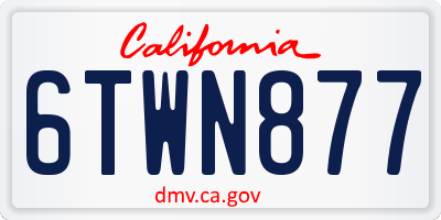 CA license plate 6TWN877