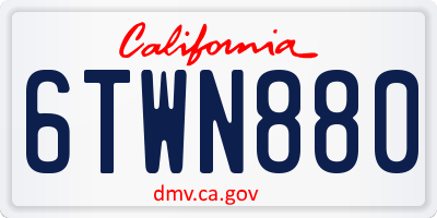 CA license plate 6TWN880