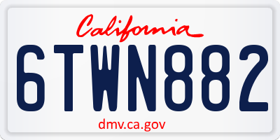 CA license plate 6TWN882