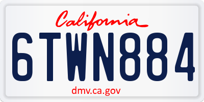 CA license plate 6TWN884