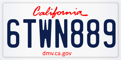 CA license plate 6TWN889