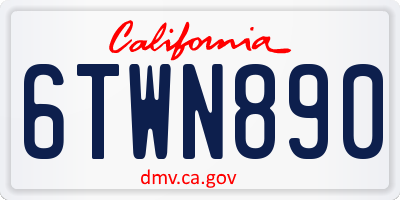 CA license plate 6TWN890