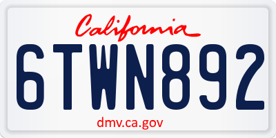 CA license plate 6TWN892