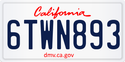 CA license plate 6TWN893