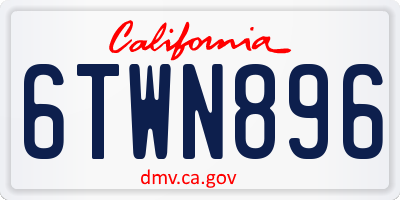 CA license plate 6TWN896