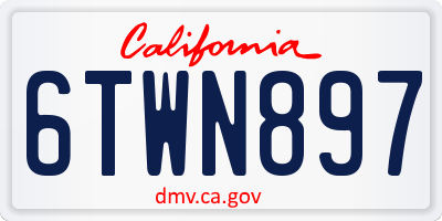 CA license plate 6TWN897
