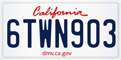 CA license plate 6TWN903