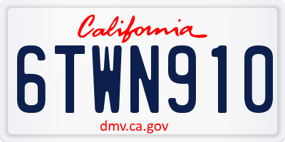 CA license plate 6TWN910