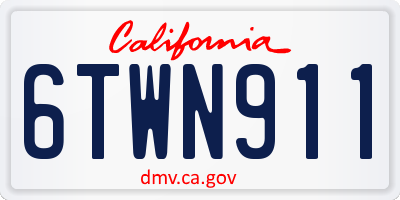 CA license plate 6TWN911