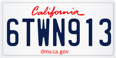CA license plate 6TWN913
