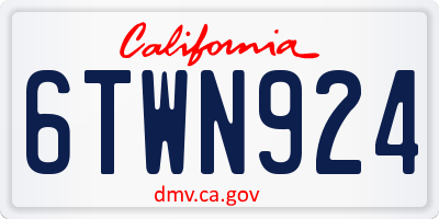 CA license plate 6TWN924