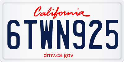 CA license plate 6TWN925