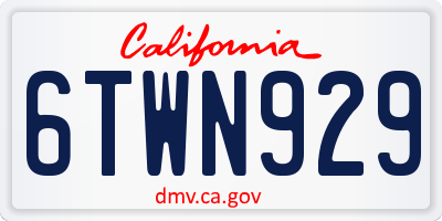 CA license plate 6TWN929