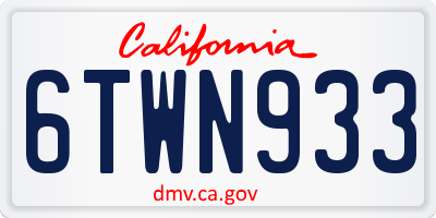 CA license plate 6TWN933