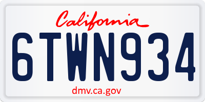 CA license plate 6TWN934