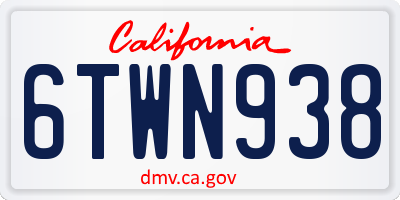 CA license plate 6TWN938