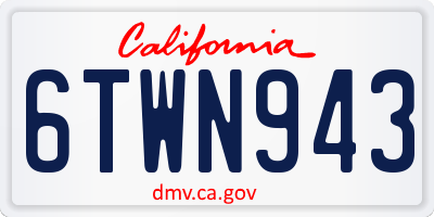 CA license plate 6TWN943