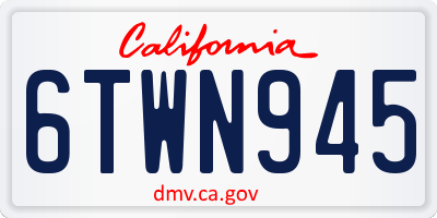 CA license plate 6TWN945