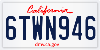 CA license plate 6TWN946