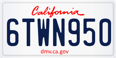 CA license plate 6TWN950