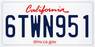 CA license plate 6TWN951