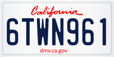 CA license plate 6TWN961