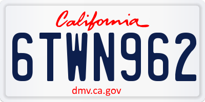 CA license plate 6TWN962