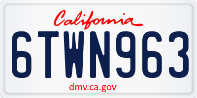 CA license plate 6TWN963