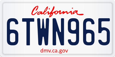CA license plate 6TWN965